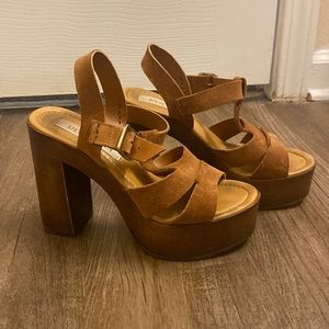 Brown Steve Madden platform heels